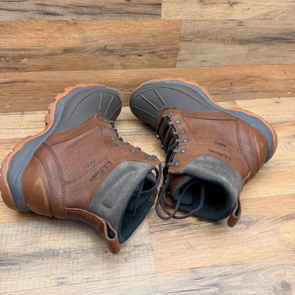 LL Bean Men's size 8 Storm Chaser Boots 5 Leather Lace-Up Two-Tone Outdoor Boots